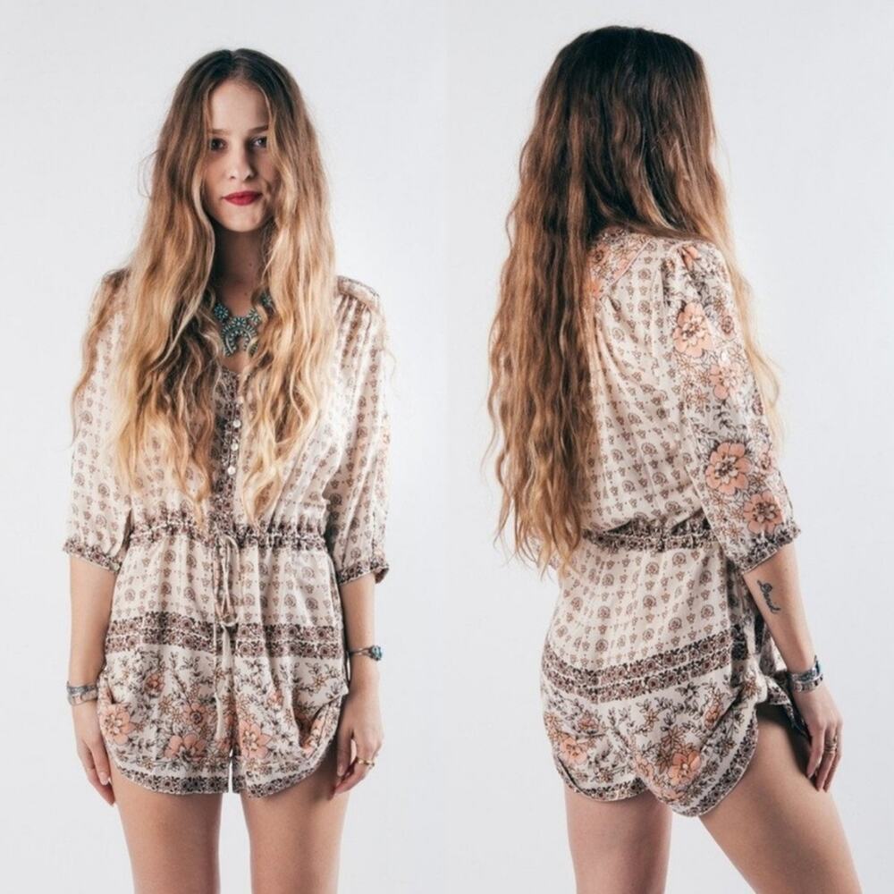 Spell Revolve Desert Rose Romper In Sand, Sz S View 2